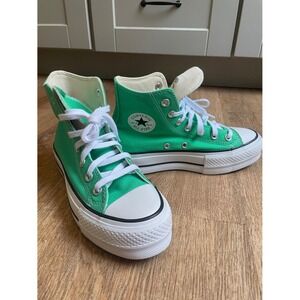 Converse Chuck Taylor All Star Lift Hi Platform Green Sneakers A09393F Womens 6
